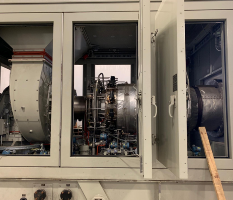 Used 15MW industrial gas turbine package on steel skid, includes digital controls and fuel system. Verified for immediate 2026 dispatch to bypass OEM lead times. Only 8156 hours